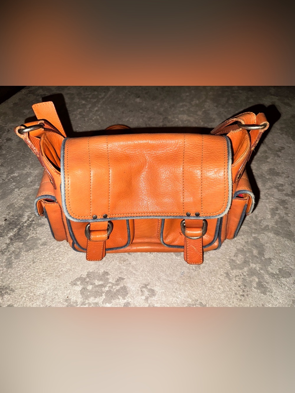 Marc Jacobs Cognac Leather Satchel with Dark Trim